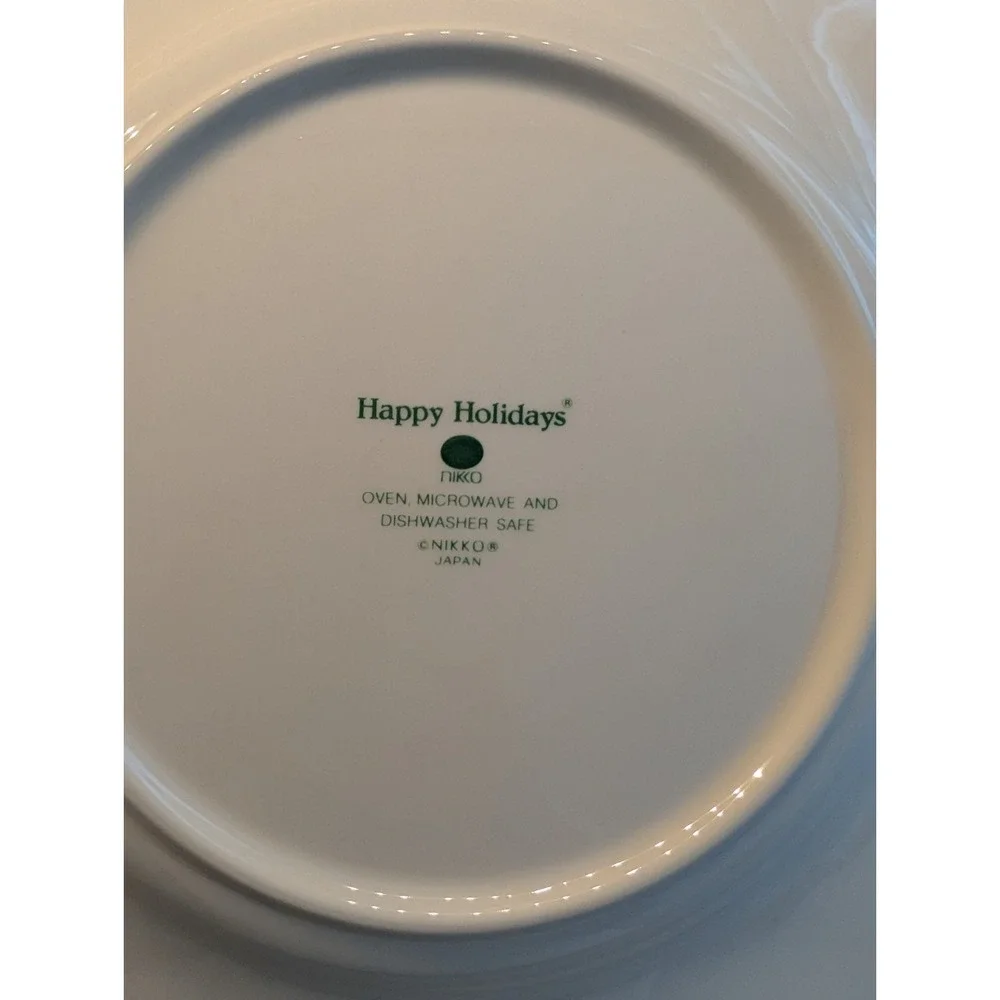 Vintage Nikko Christmas‎ Dinner Set: 4Plates, 4Teacups & Saucers, In Orig Box